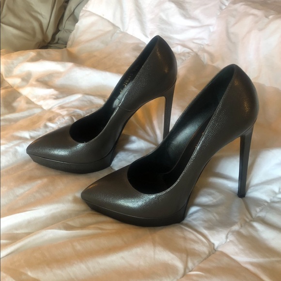 YSL Saint Laurent Paris Grey platform heels 39.5 - Picture 3 of 4